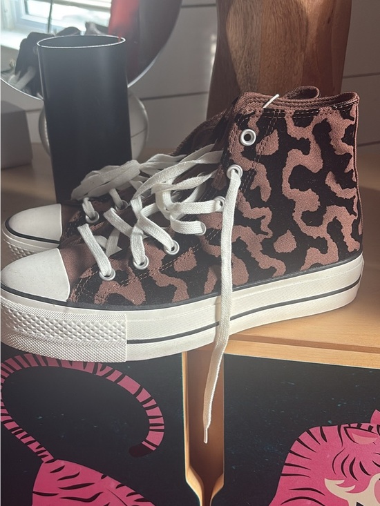 Converse Shoes - Converse High-Top Leopard Canvas Sneakers - tan/Brown/black